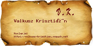 Valkusz Krisztián névjegykártya